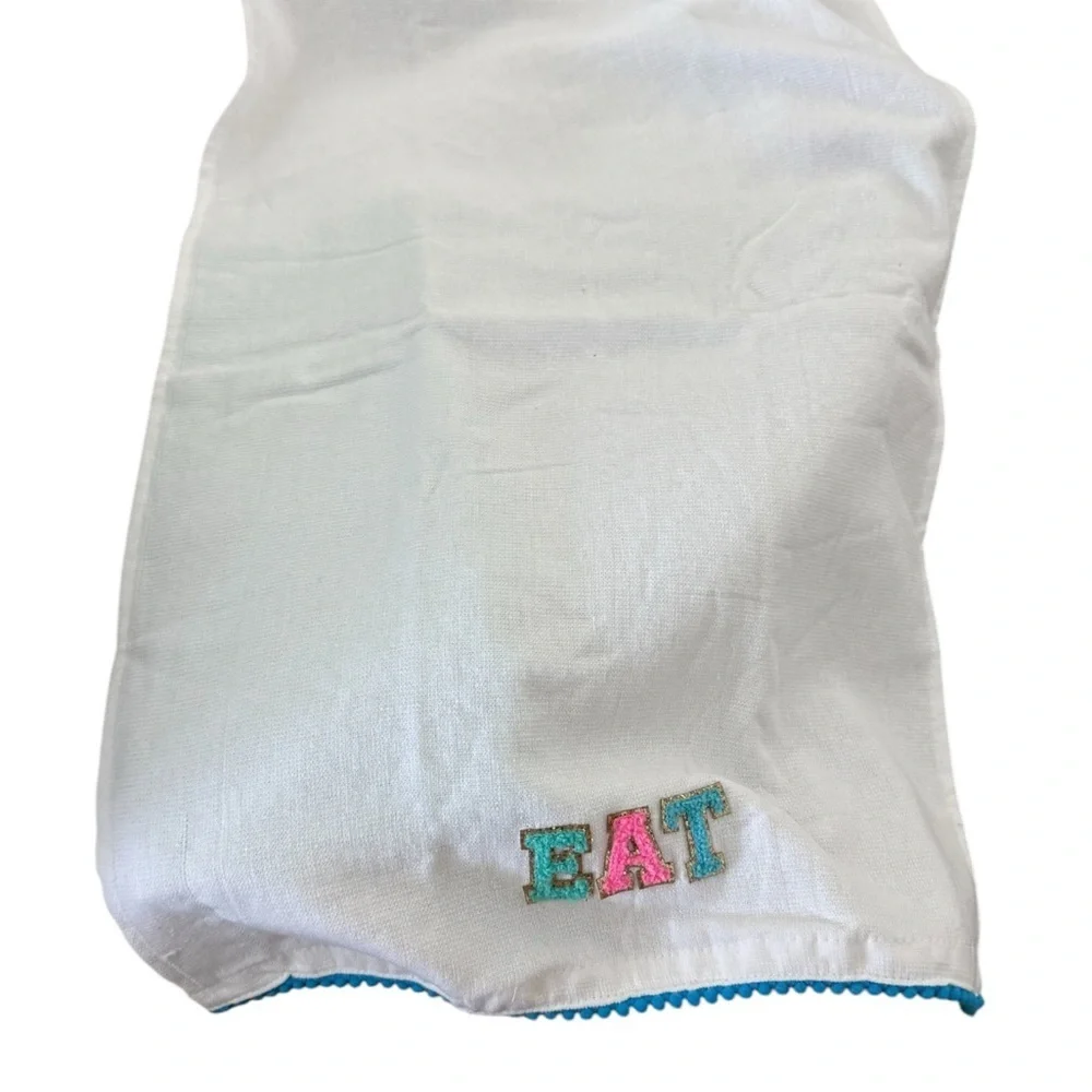 Colorful Kitchen Towel with 'EAT' Embroidery‎